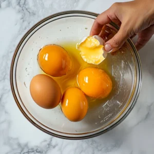 Whisking Eggland's Best Eggs for a Fluffy Basil Omelet