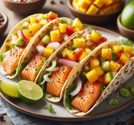 Coho Salmon Tacos with Fresh Mango Salsa