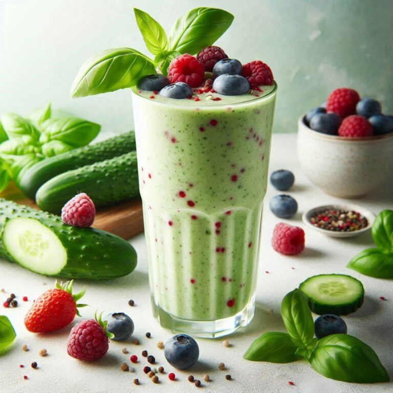 Cucumber Berry Basil Smoothie