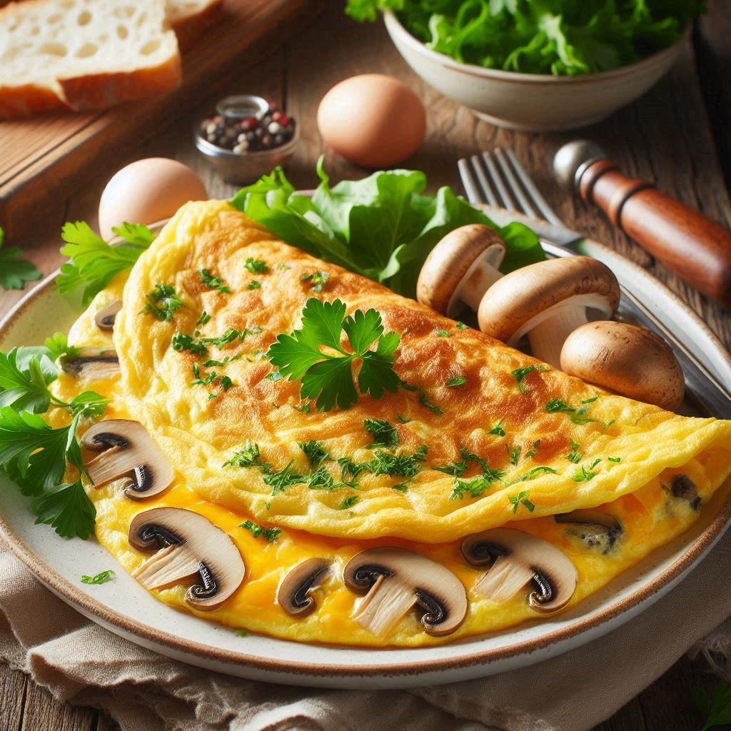 Mushroom and Gruyere Cheese Omelet